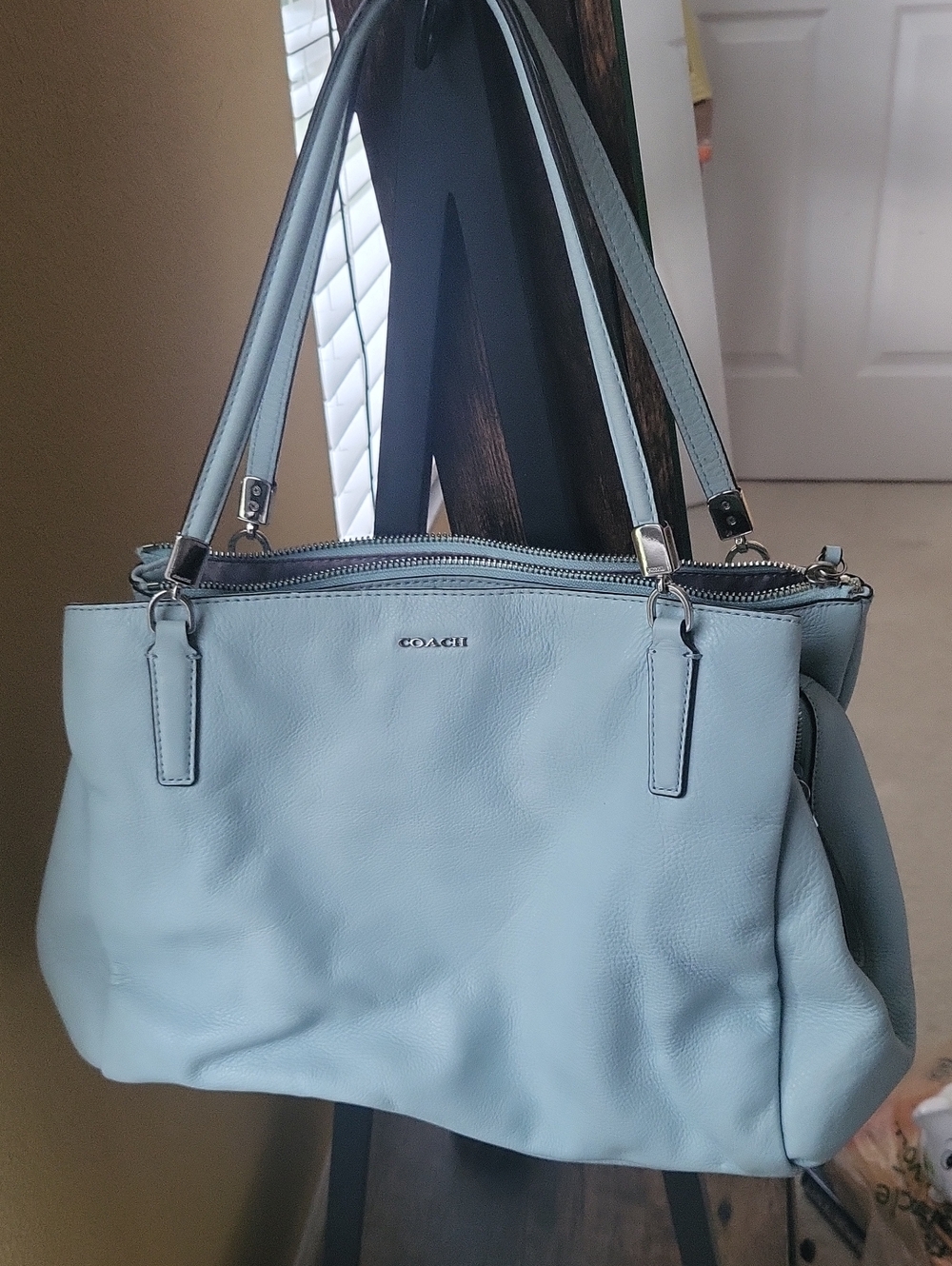 Coach Light Blue Leather Shoulder Bag